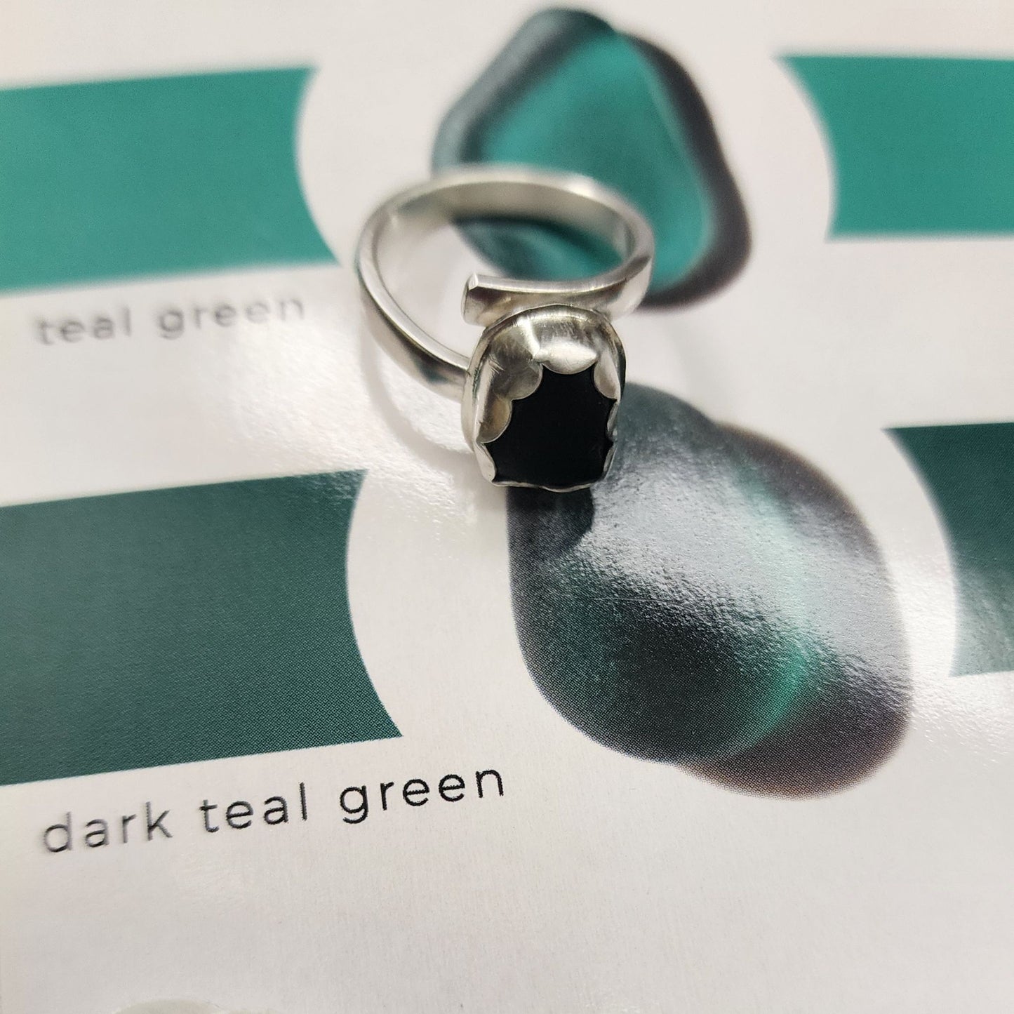 Sea Glass Ring - adjustable 8- 8.5