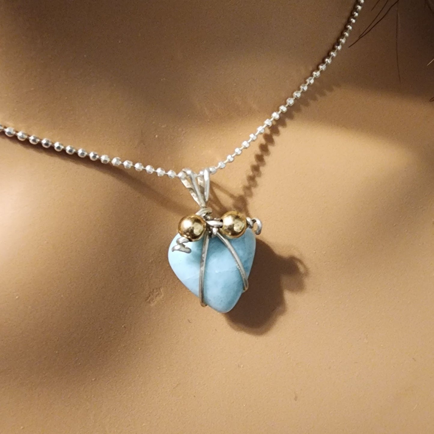 Dainty Larimar Heart