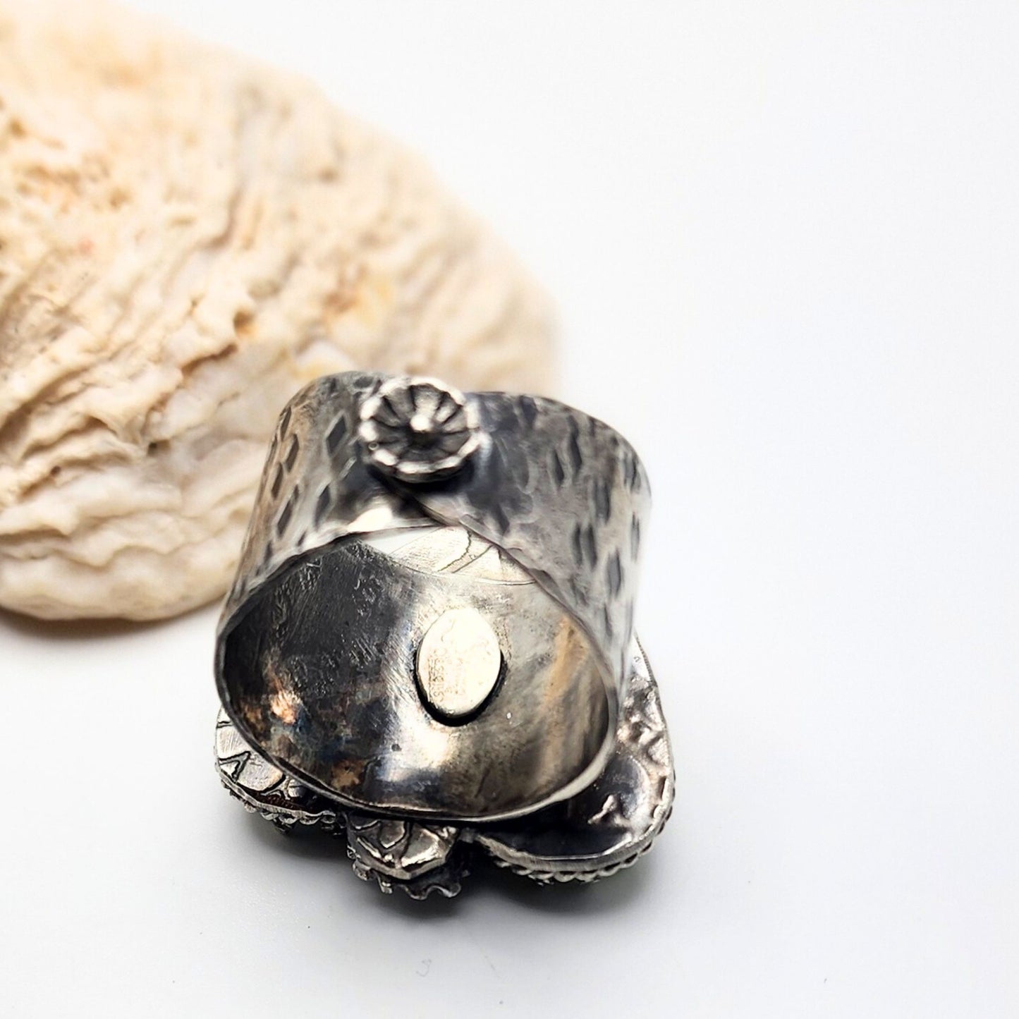 Adjustable Glass Heart Ring 2
