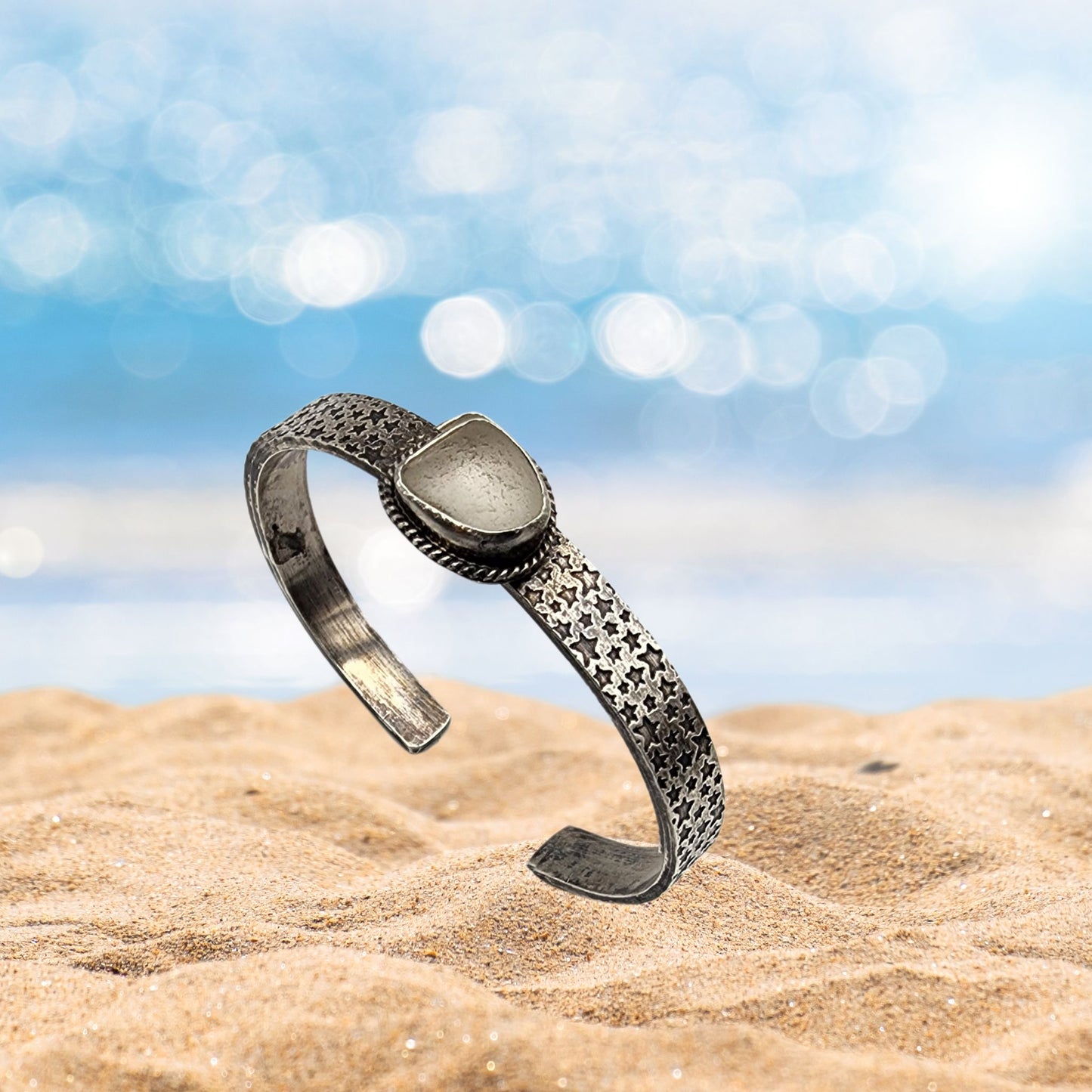 White Sicilian Sea Glass -7