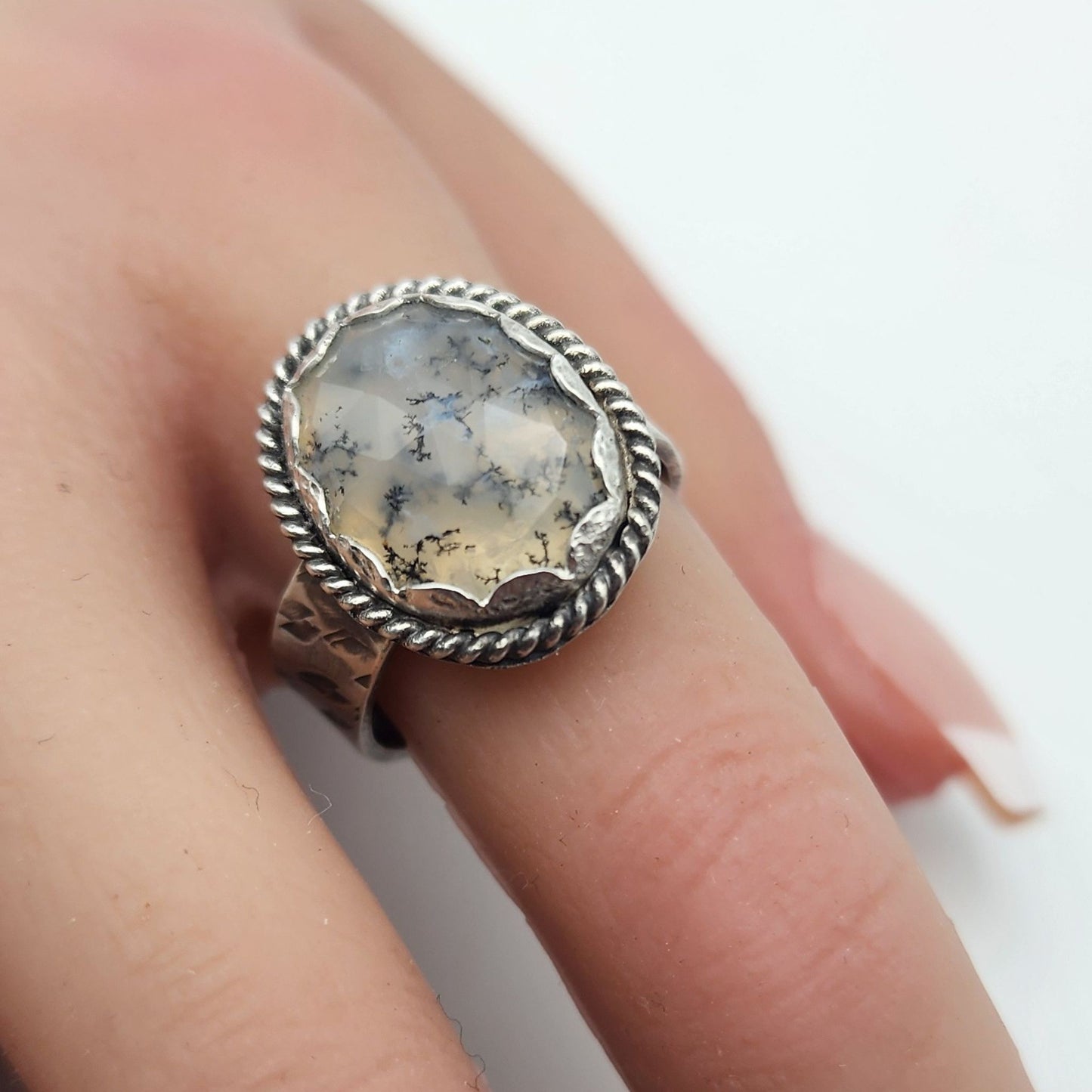 Dendritic Opal Adjustable Ring