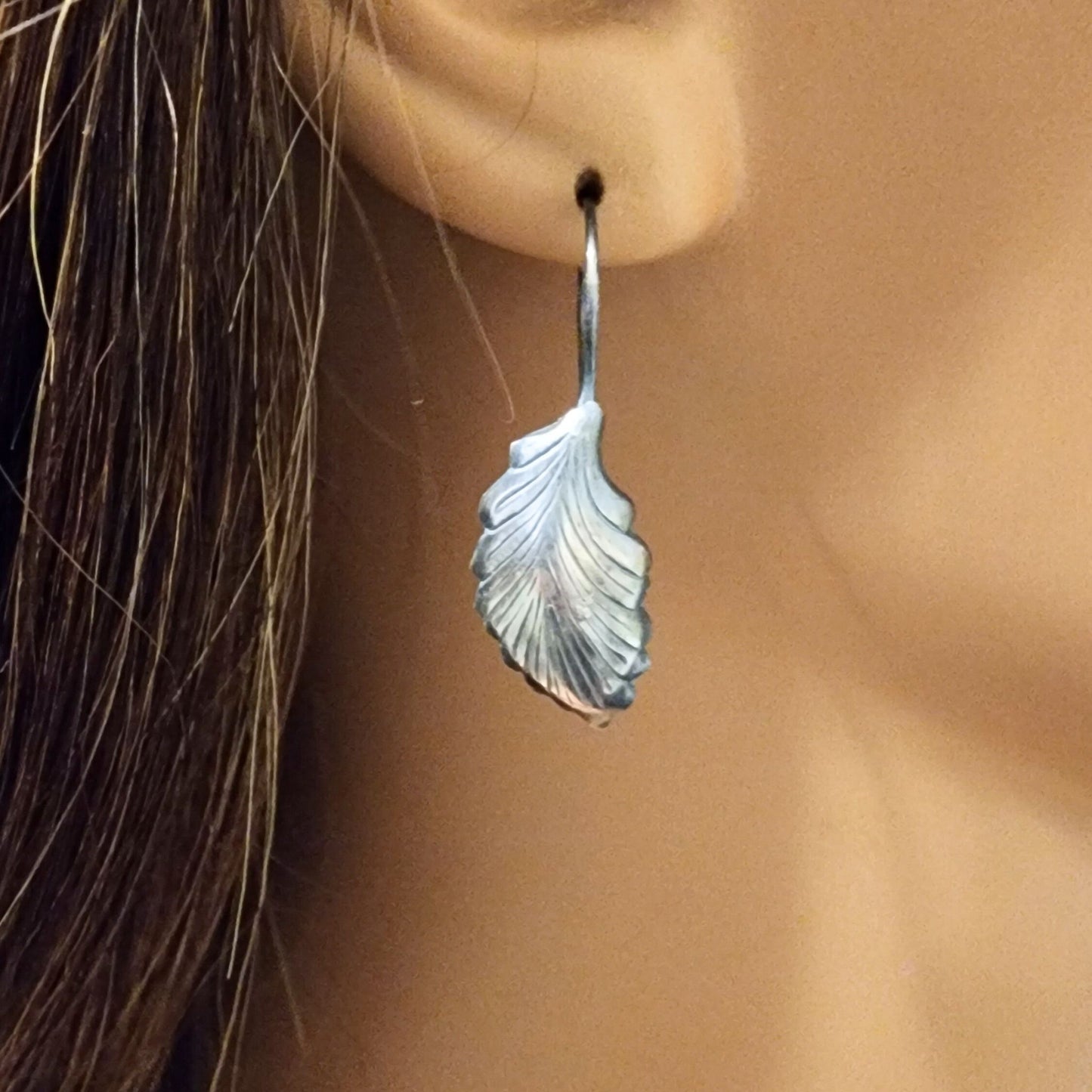 Curved Leaf Earrings