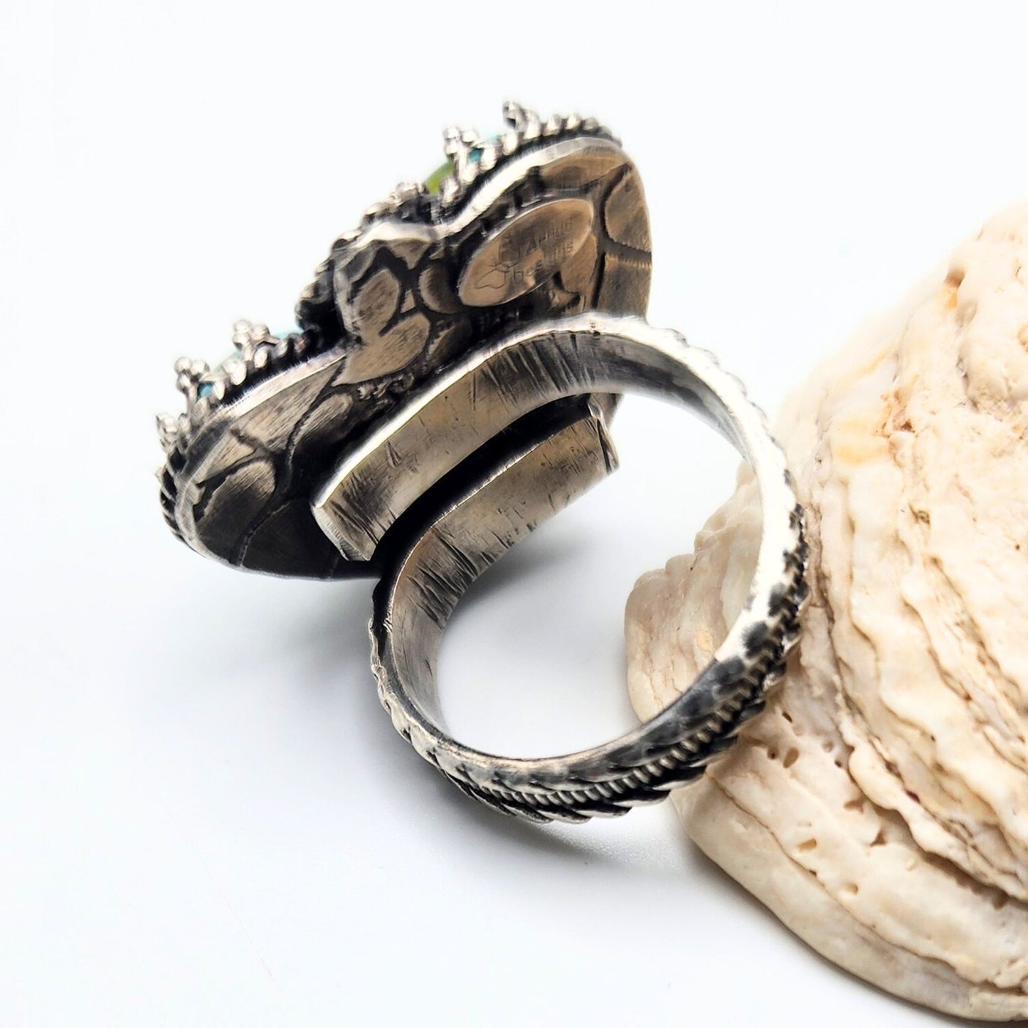 Adjustable Glass Heart Ring 1