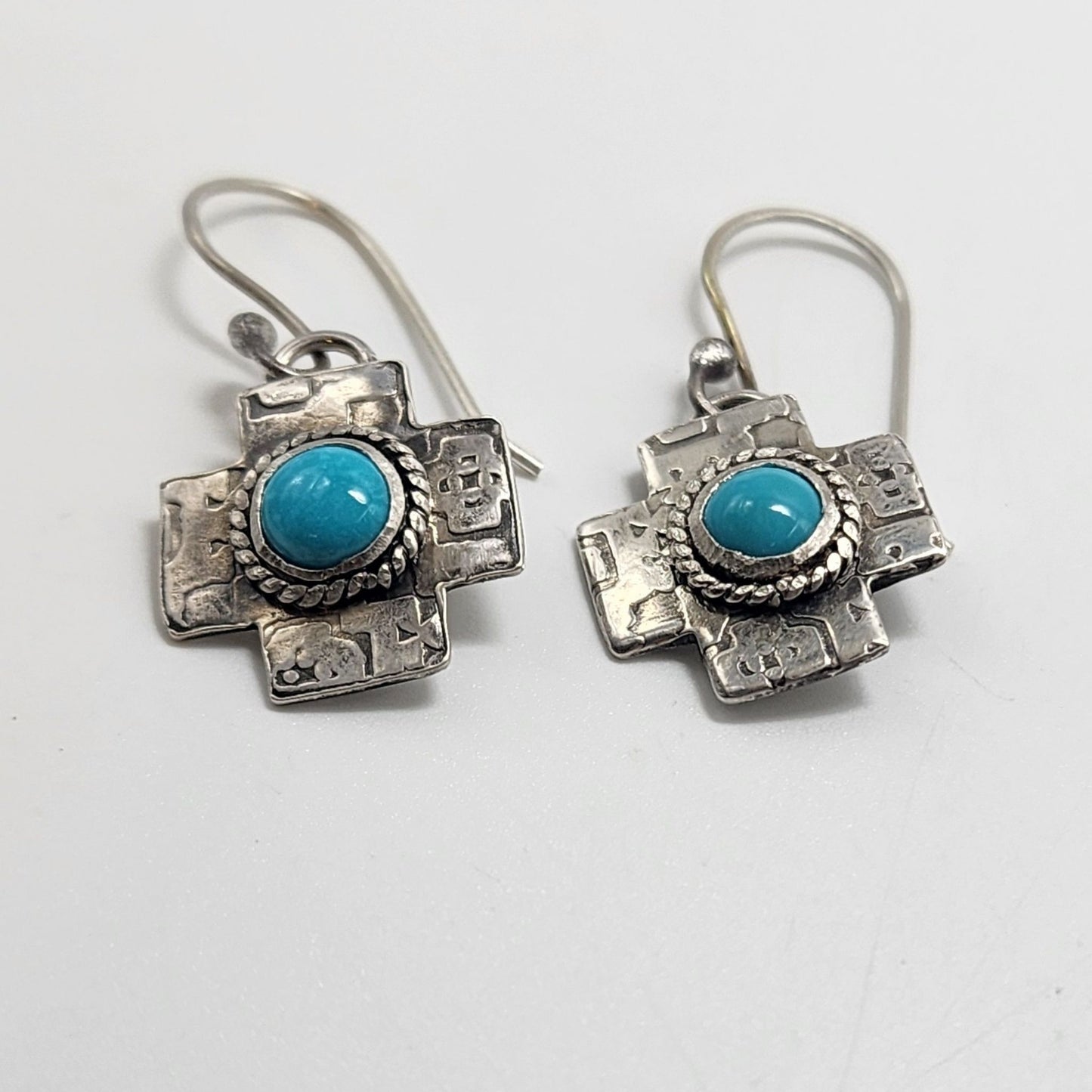 Southwest Style Turquoise Cross Earrings