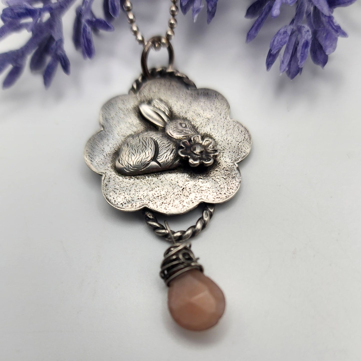 Bunny with Flowers - Left facing