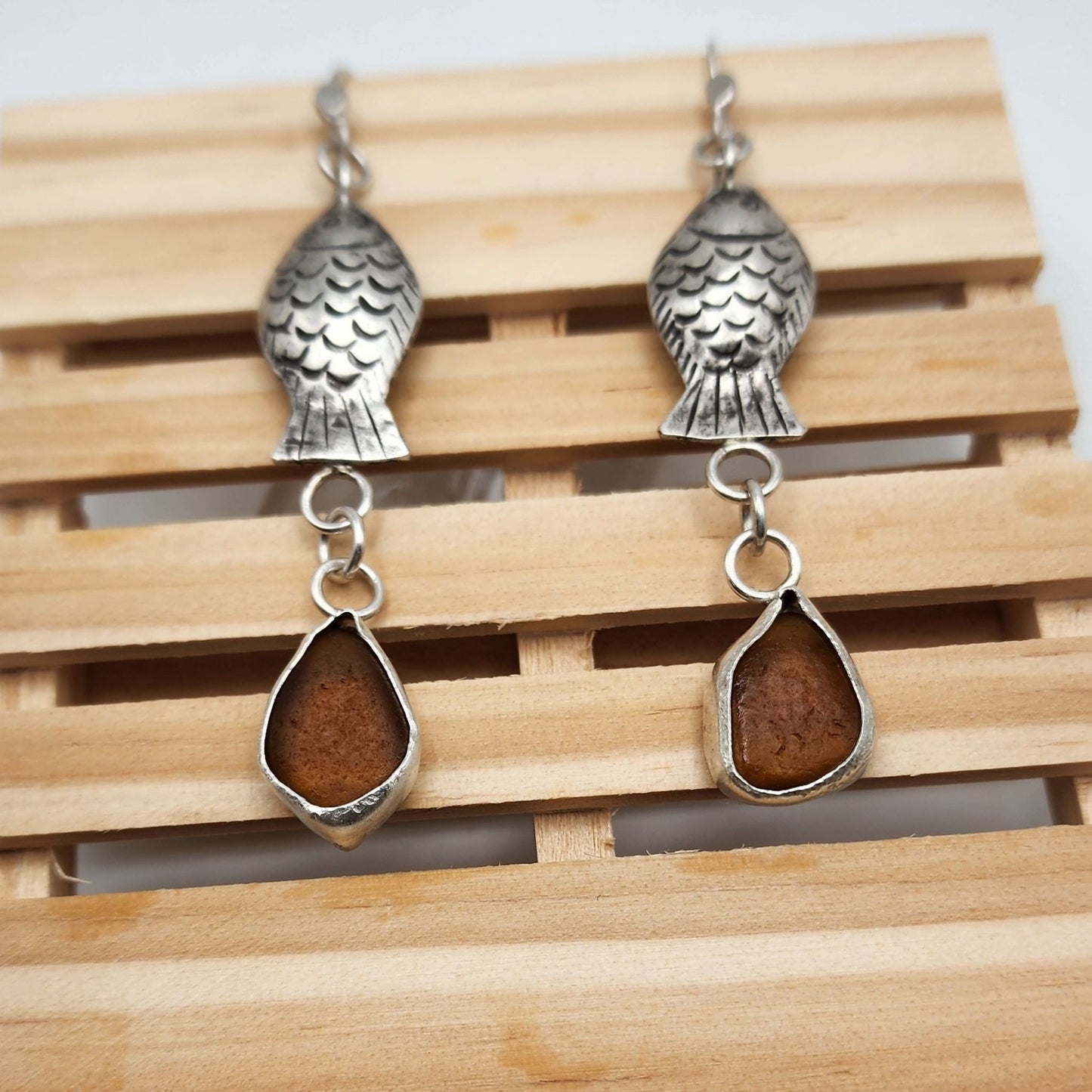 Fish Sea Glass Earrings II