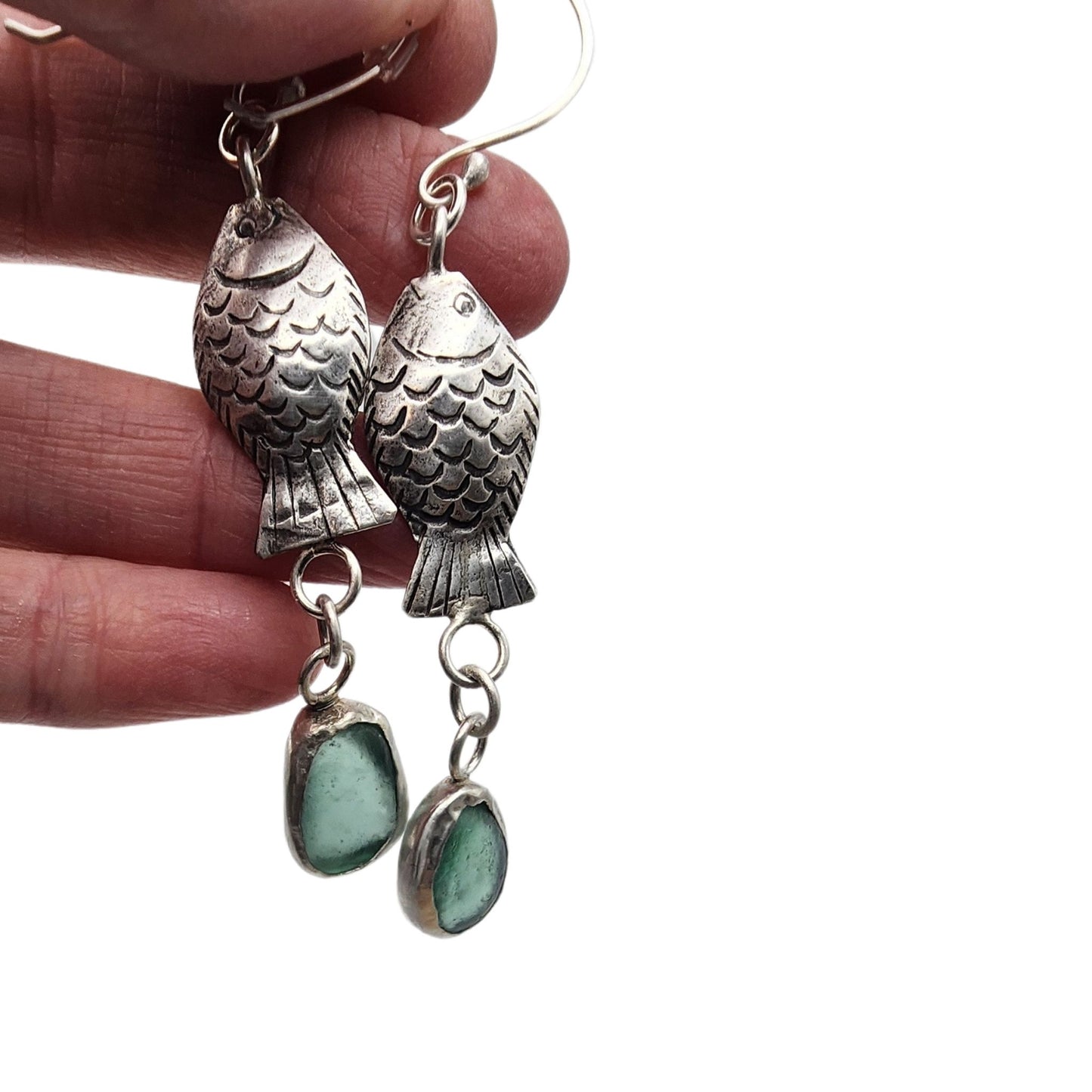 Fish Sea Glass Earrings 1