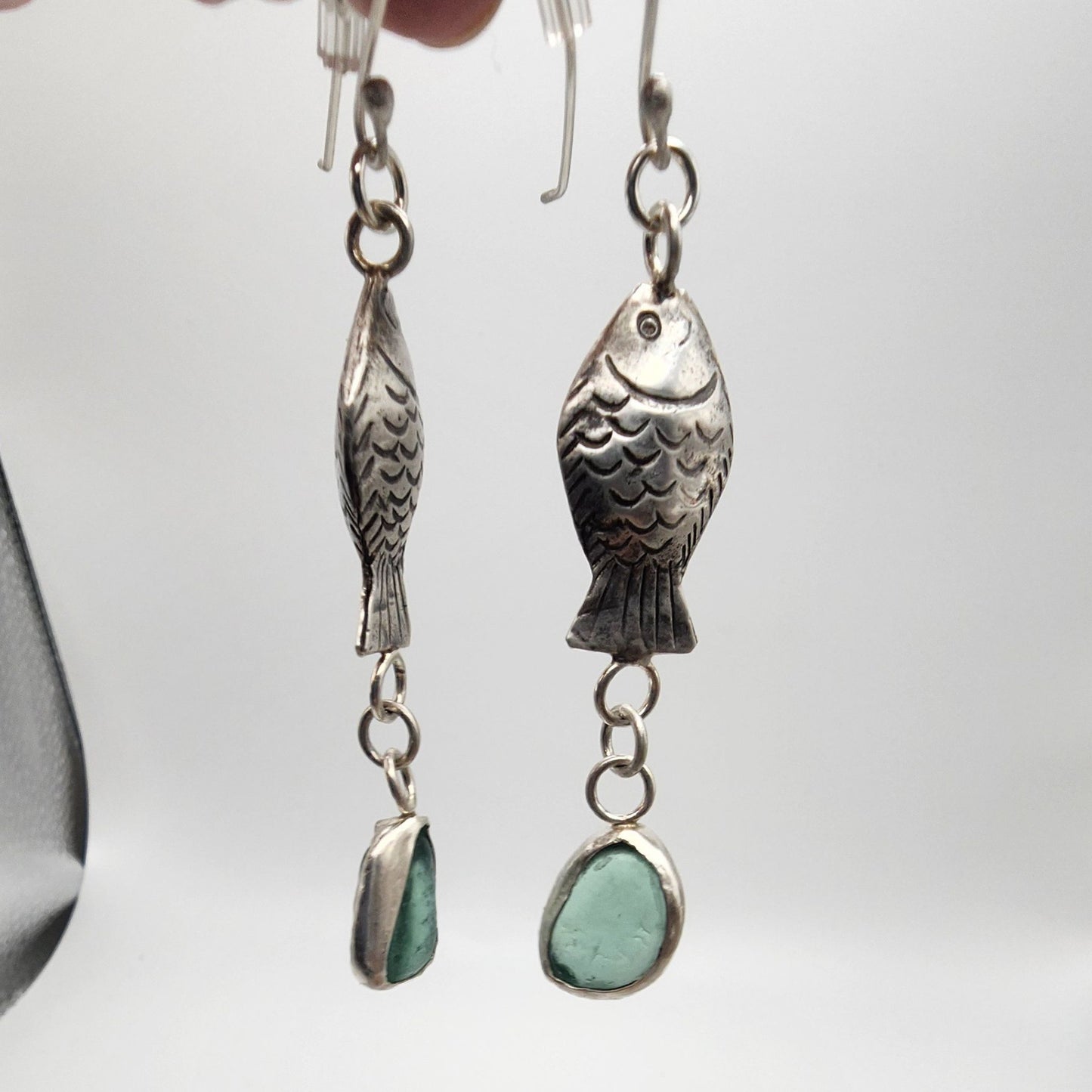 Fish Sea Glass Earrings 1