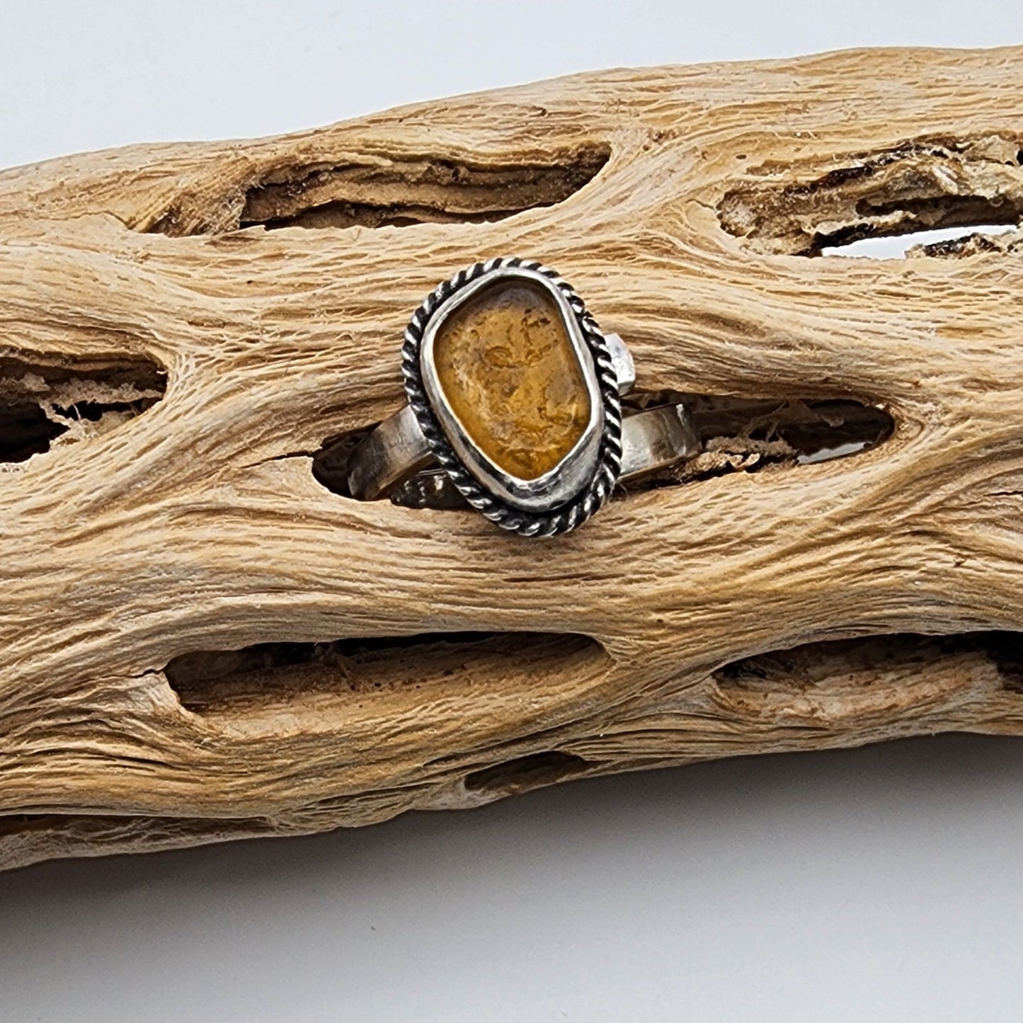 Sea Glass Ring - adjustable 7- 7.5