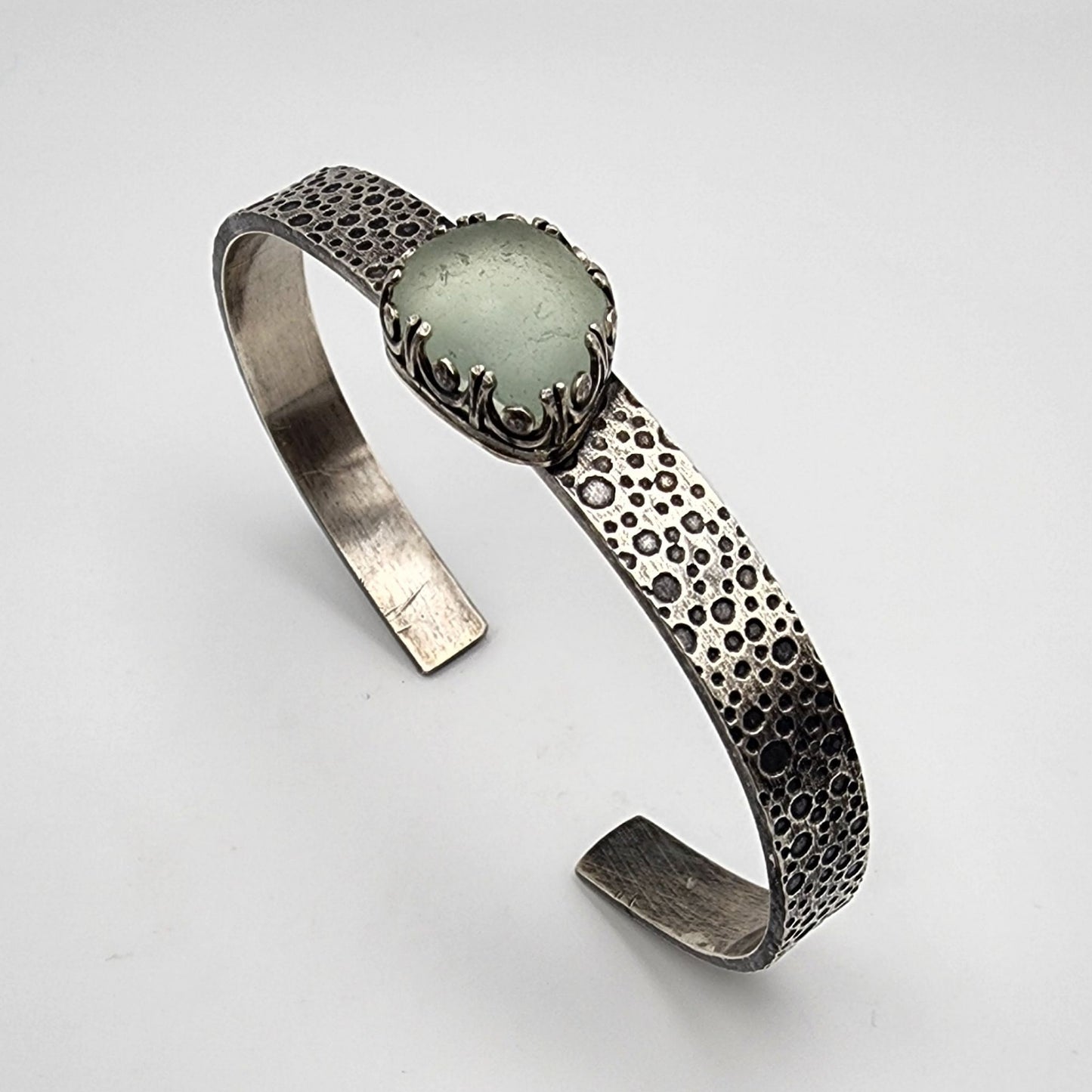 Pale Aquamarine Scilian Seaglass Bracelet - 7
