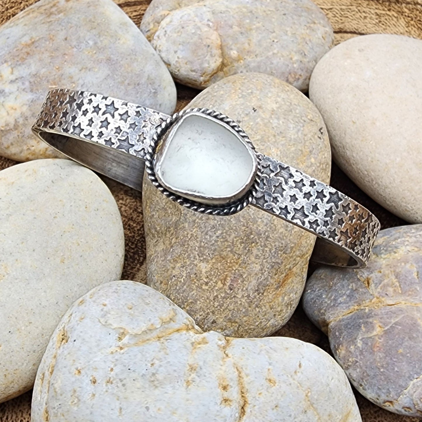 White Sicilian Sea Glass -7