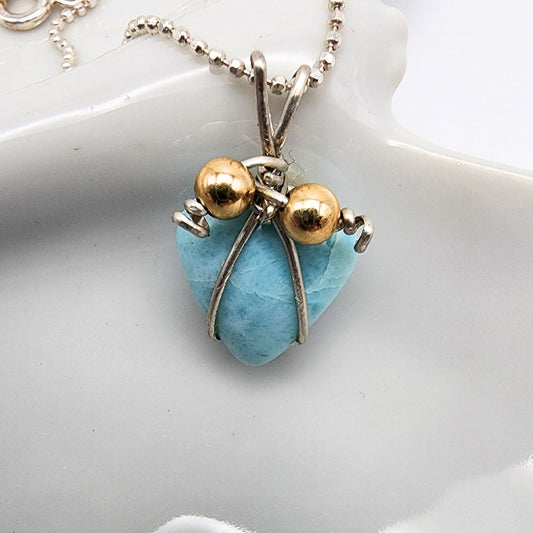 Dainty Larimar Heart
