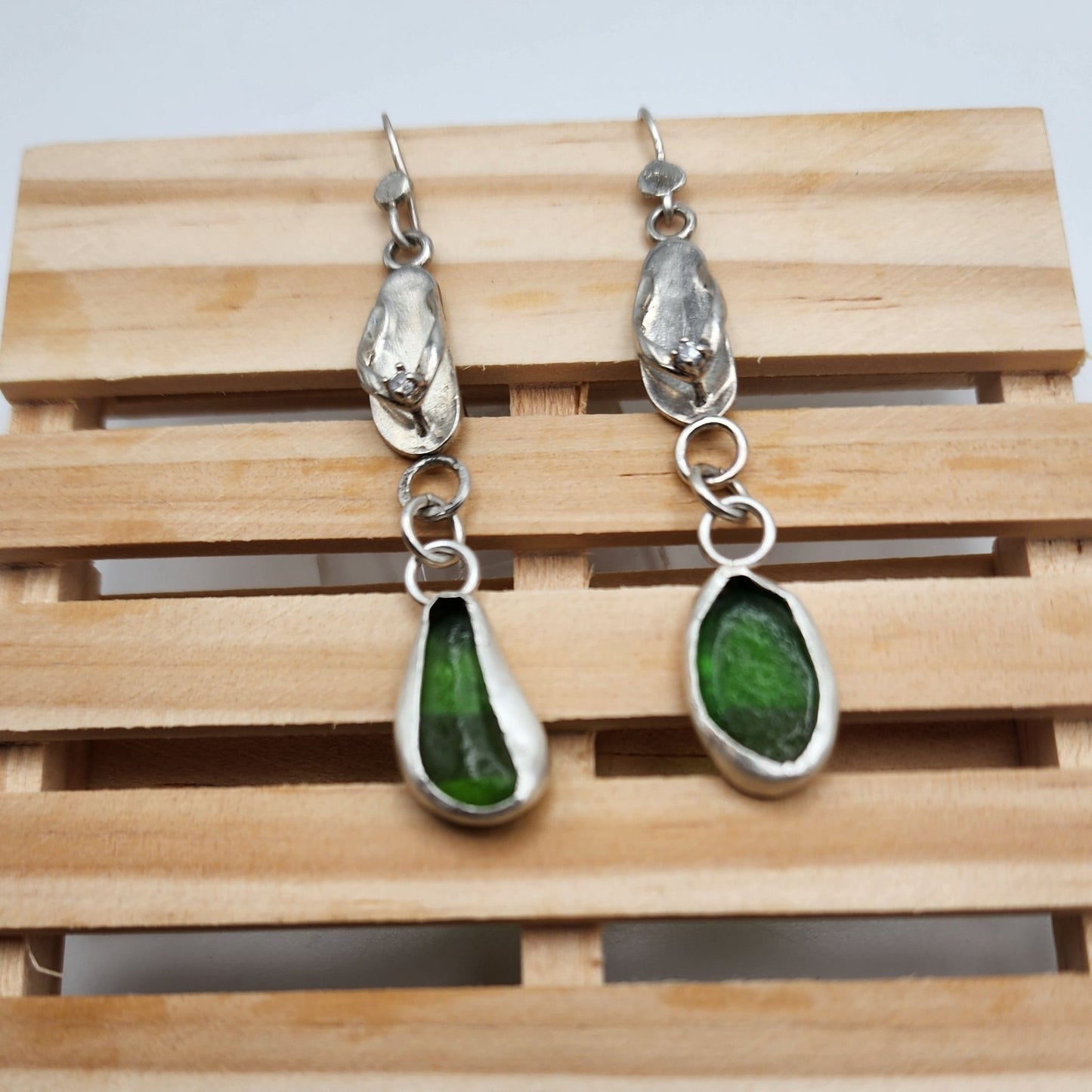 Flips Flop Sea Glass Earrings