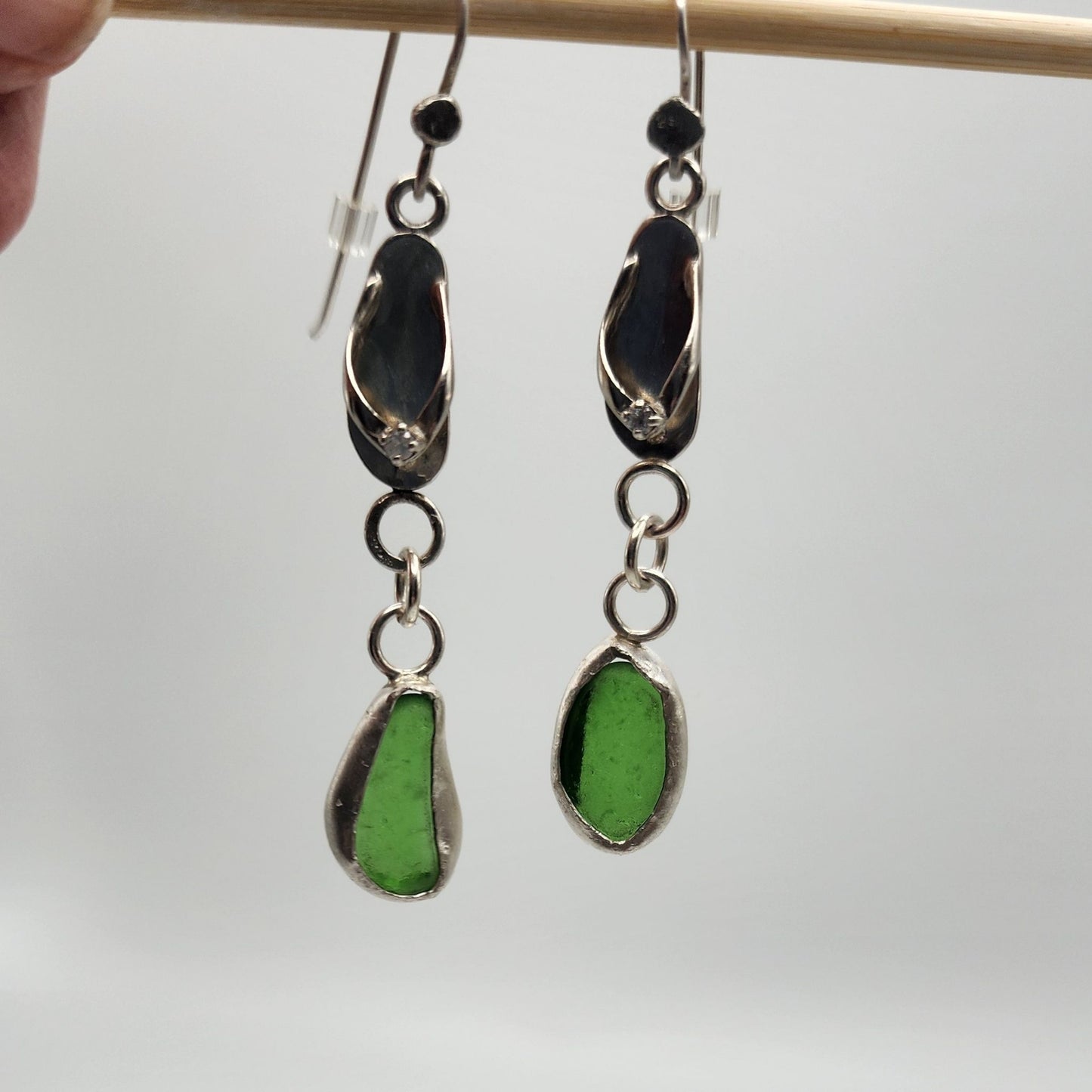 Flips Flop Sea Glass Earrings