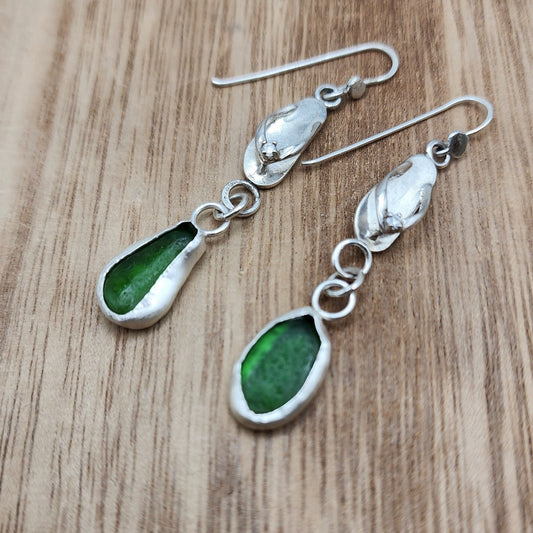 Flips Flop Sea Glass Earrings